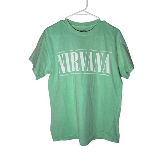 Nirvana Band Tee Grunge Retro Oversized Distressed Green Size M NWOT - Picture 1 of 4